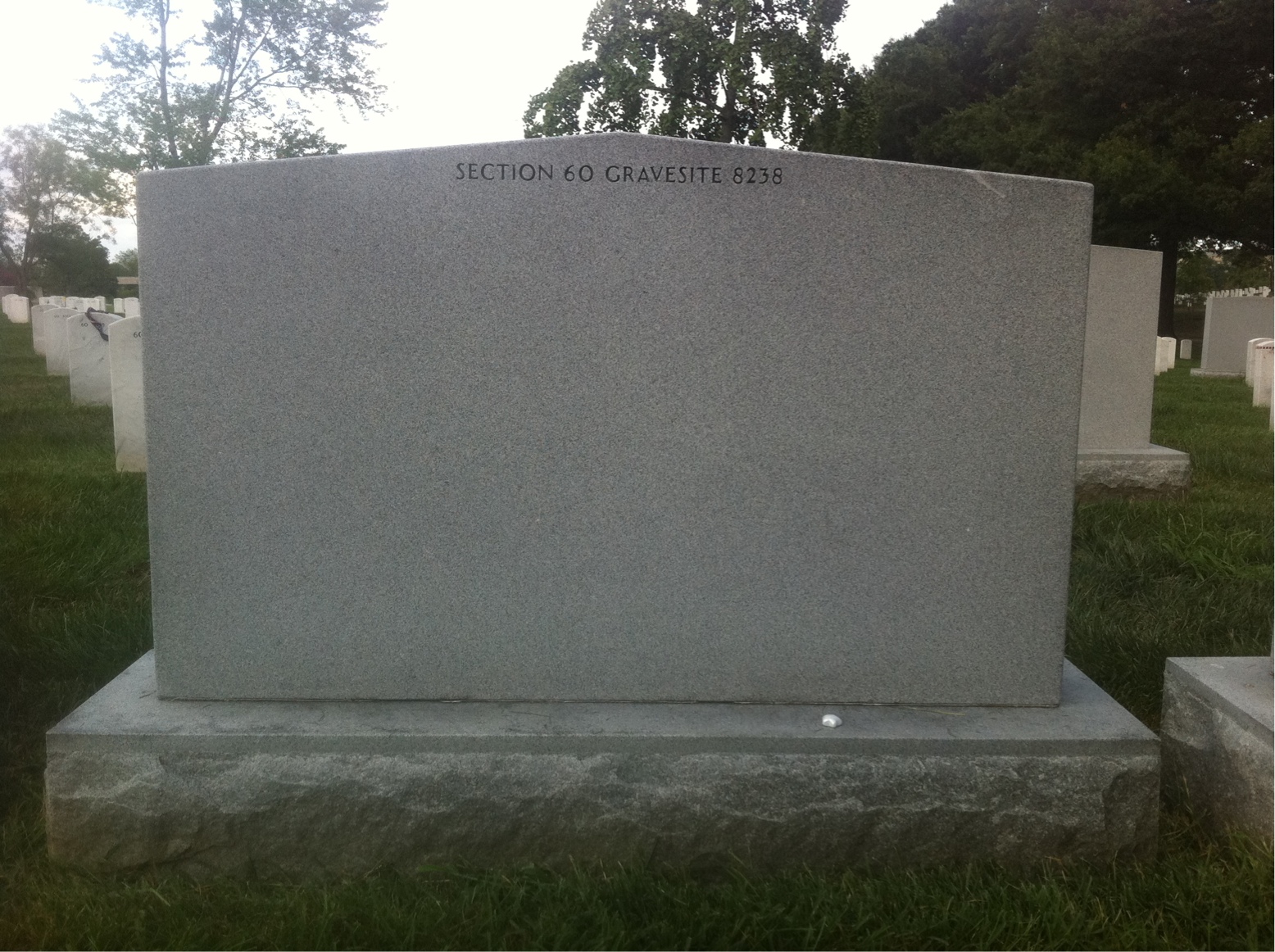 Back of headstone — Ray Owens