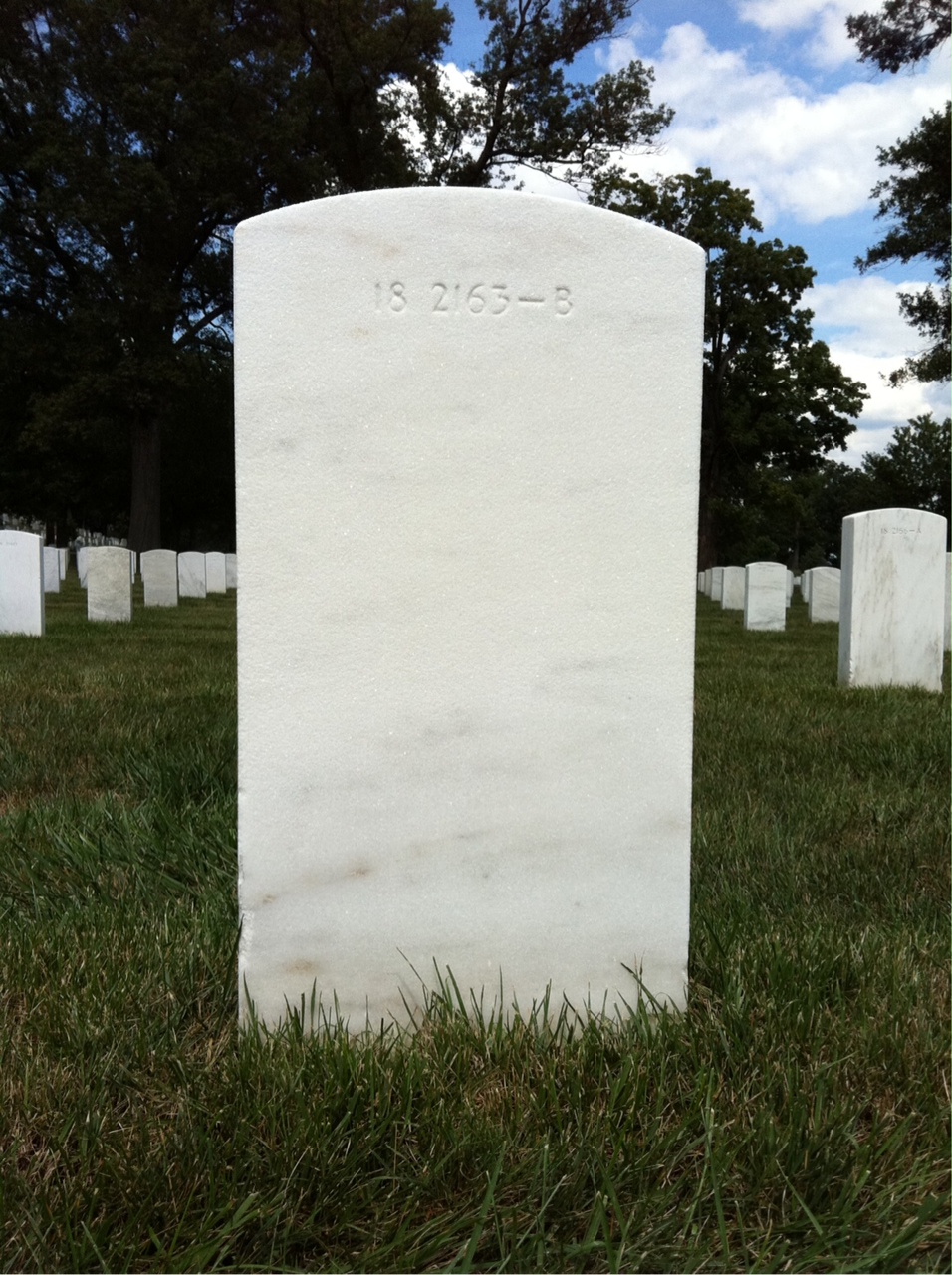 Back of headstone — John Amason