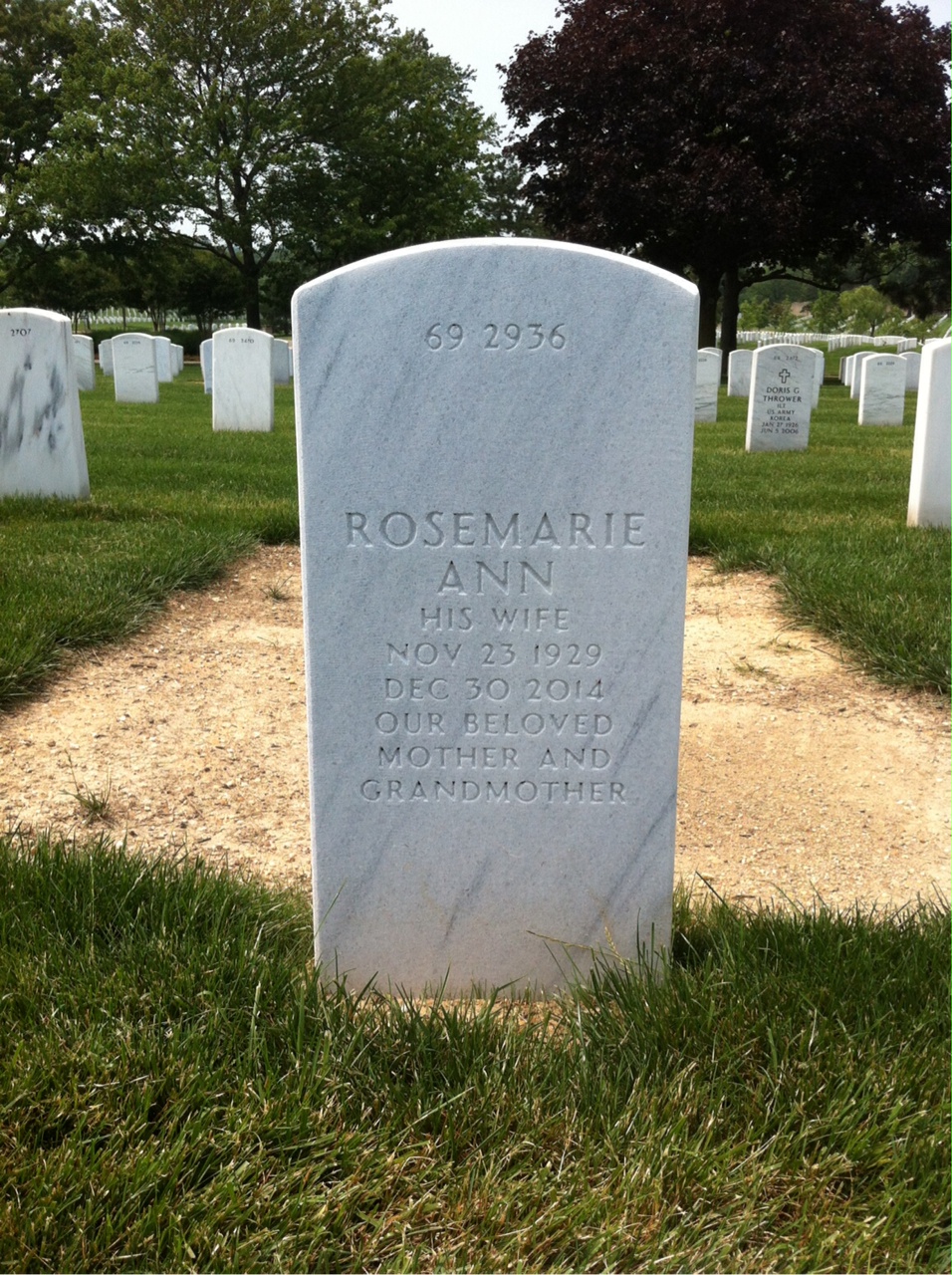 Back of headstone — Arthur Dunn