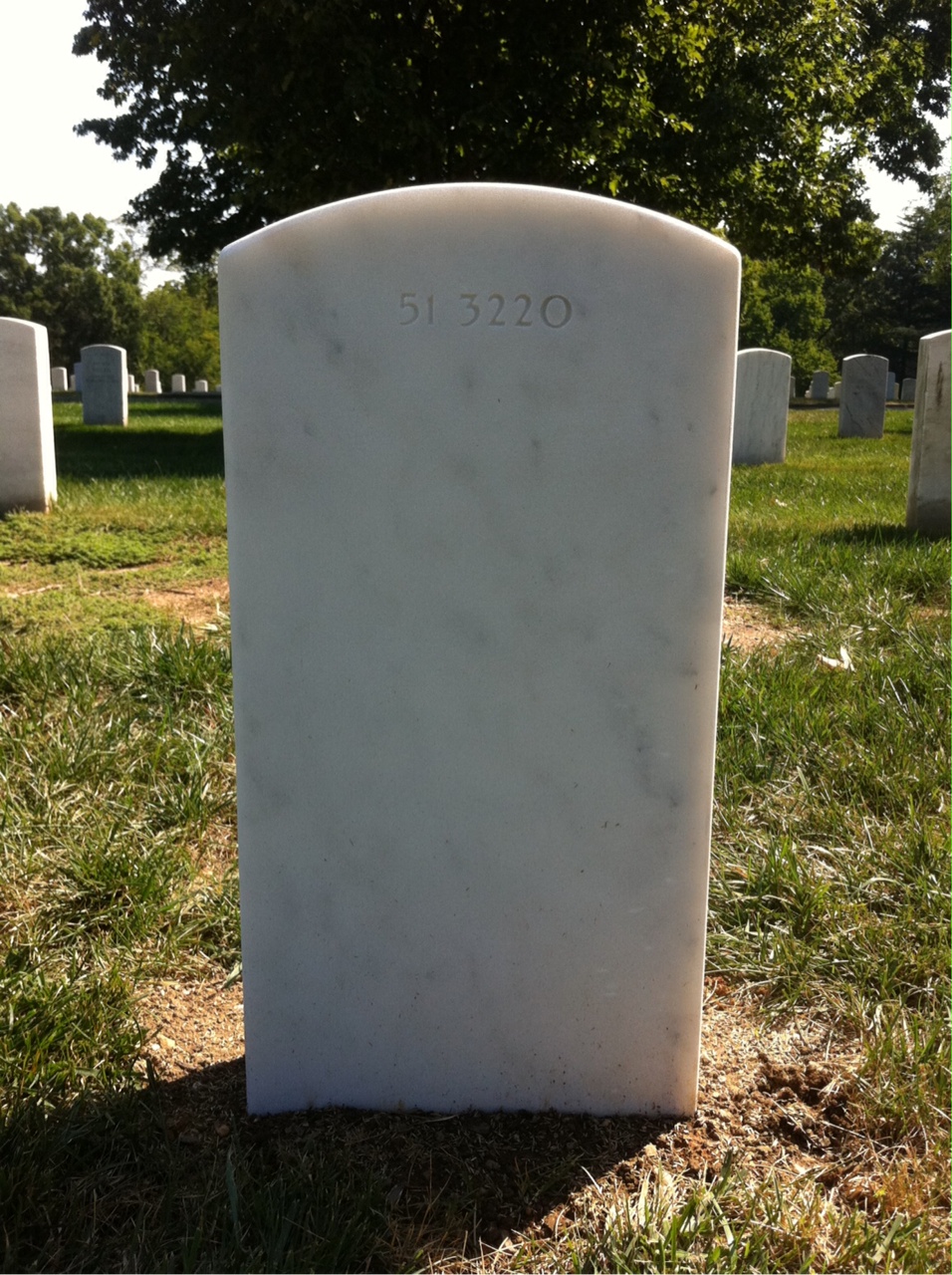 Back of headstone — Thomas W Blakey