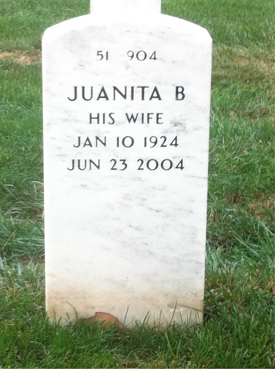 Back of headstone — Kenneth Giese