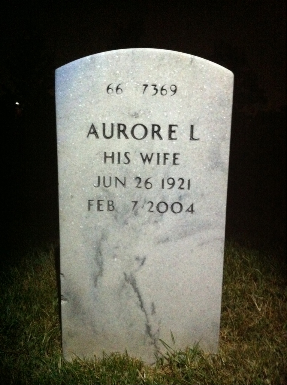 Back of headstone — Irving Lawrence