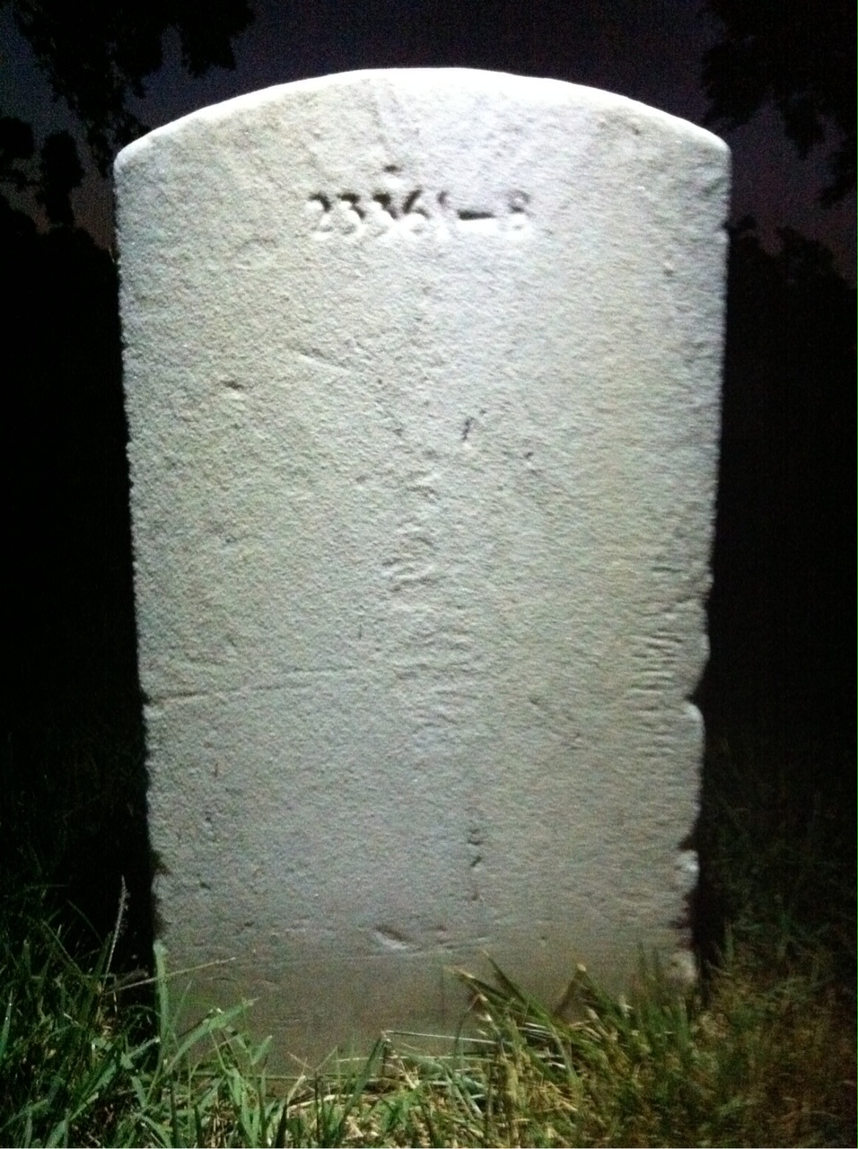 Back of headstone — Lawrence Morgal
