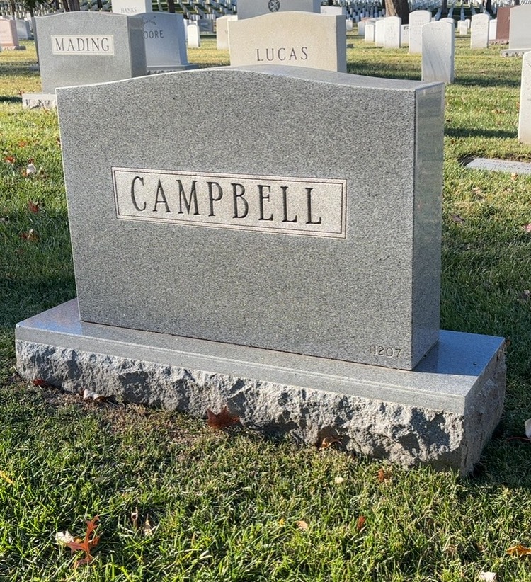 Back of headstone — Wendell Winfred Campbell