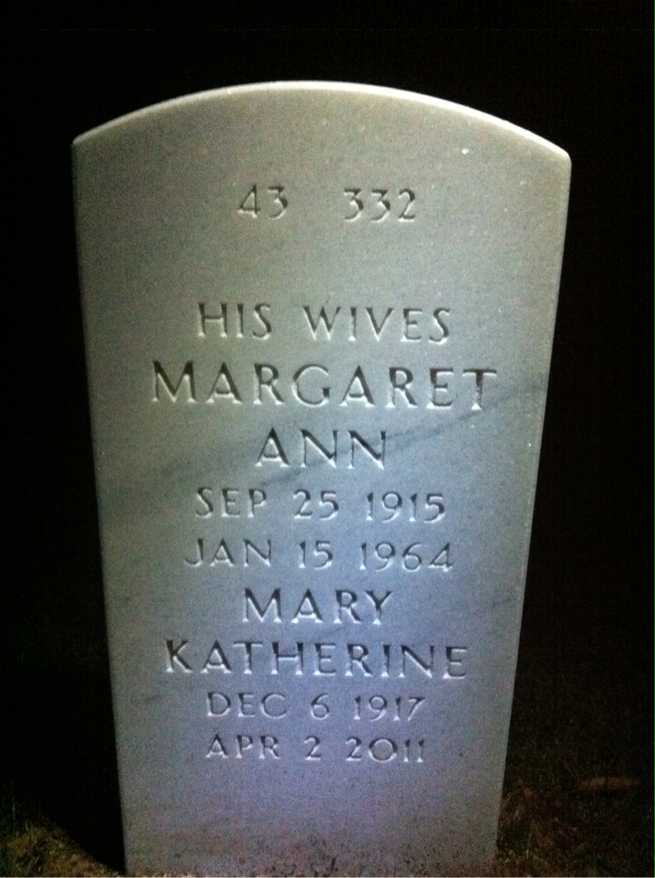 Back of headstone — Seeley Luke