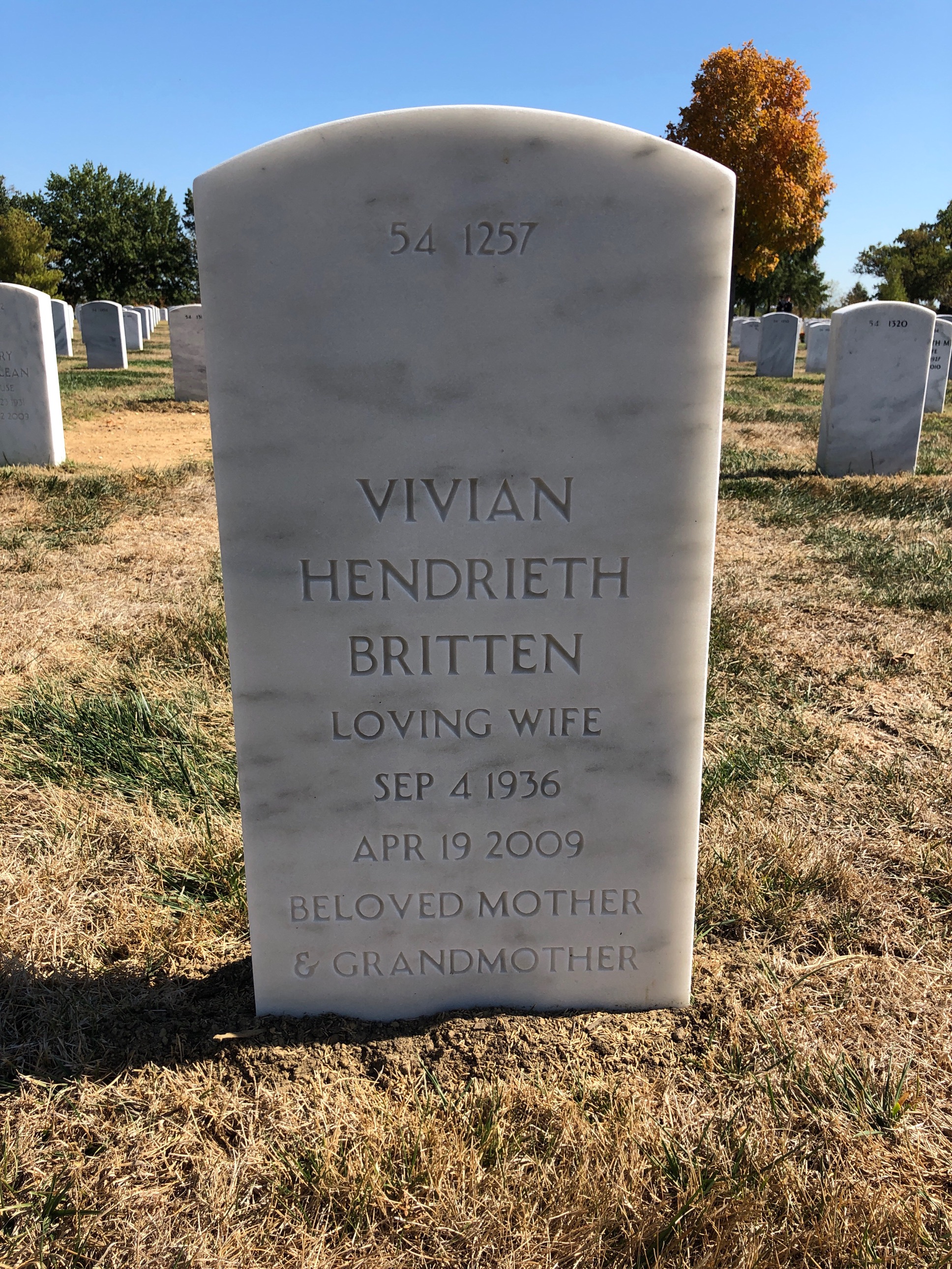 Back of headstone — Samuel Britten