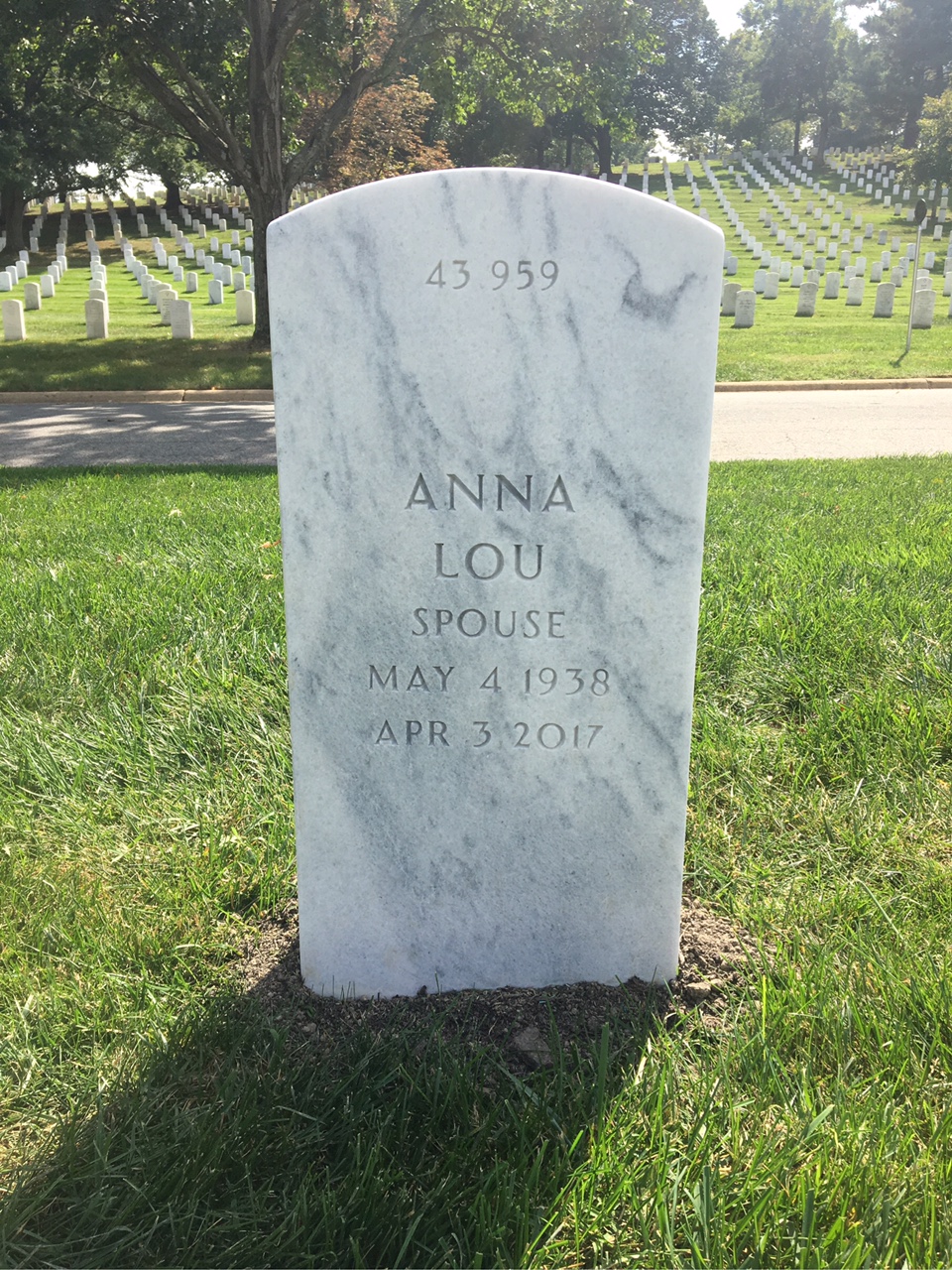 Back of headstone — Douglas Sonderman