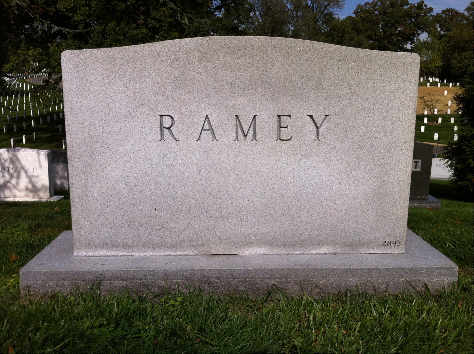 Back of headstone — Rufus S Ramey