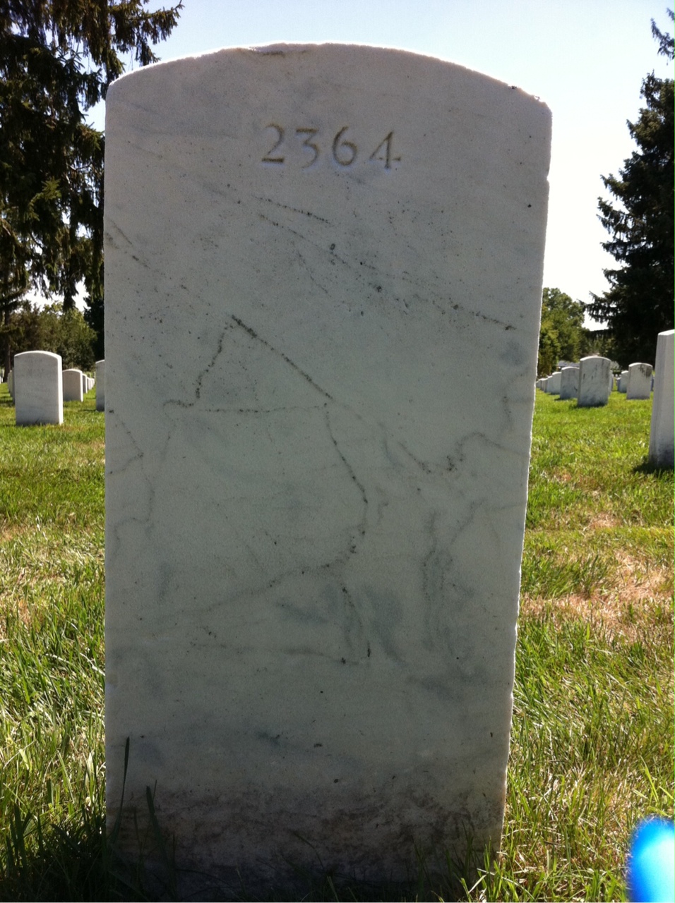 Back of headstone — Hugh Myers