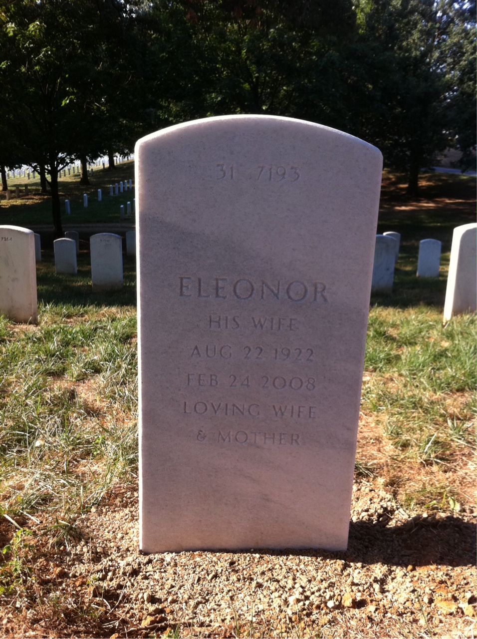 Back of headstone — James Thayer