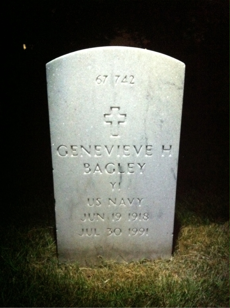 Back of headstone — Alfred Bagley
