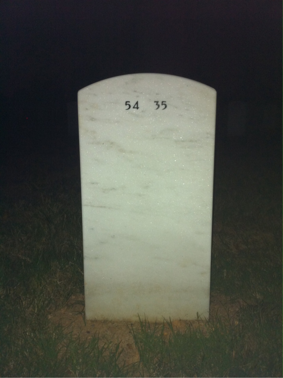 Back of headstone — Russell Cain