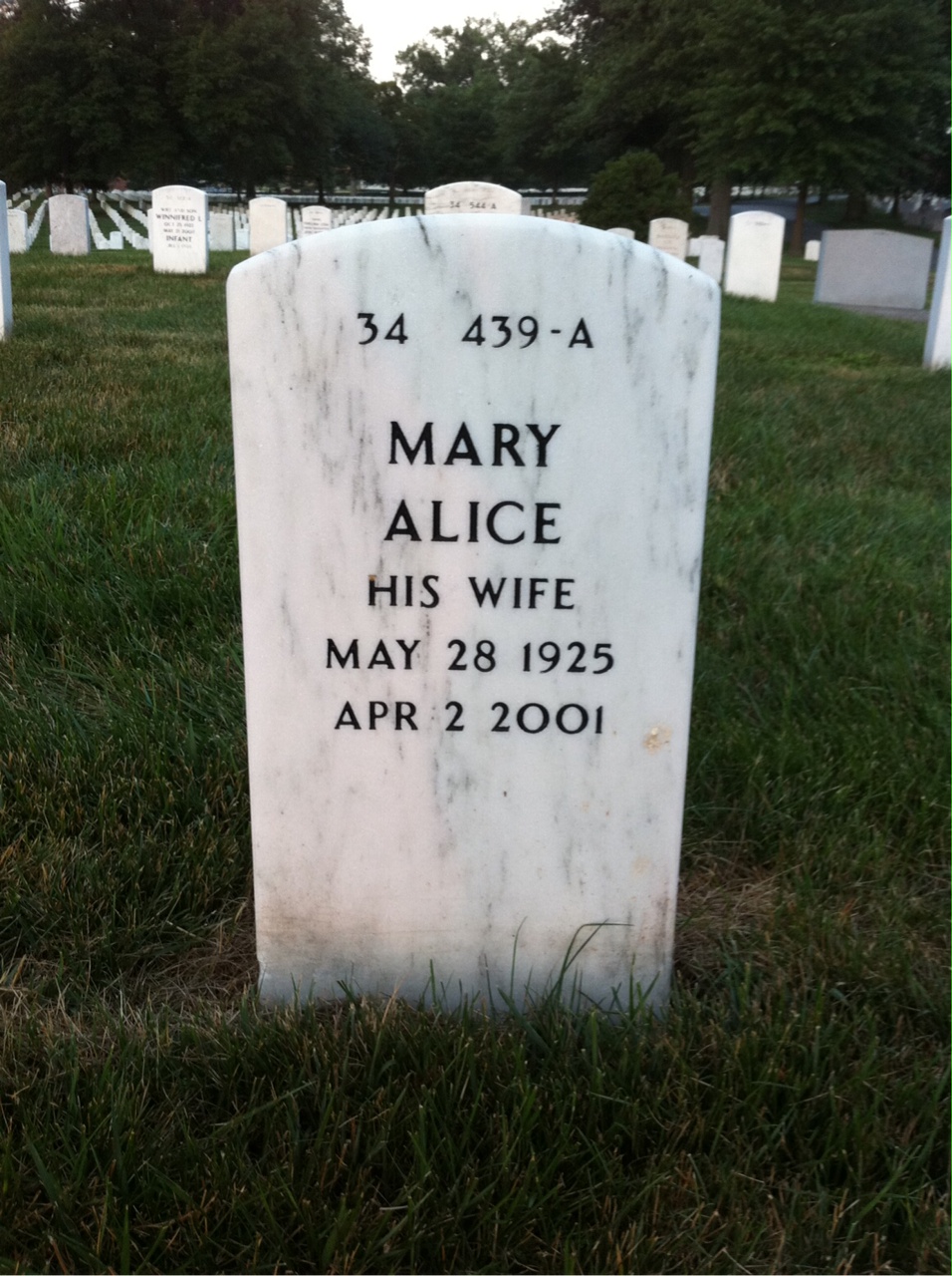 Back of headstone — John Schwab