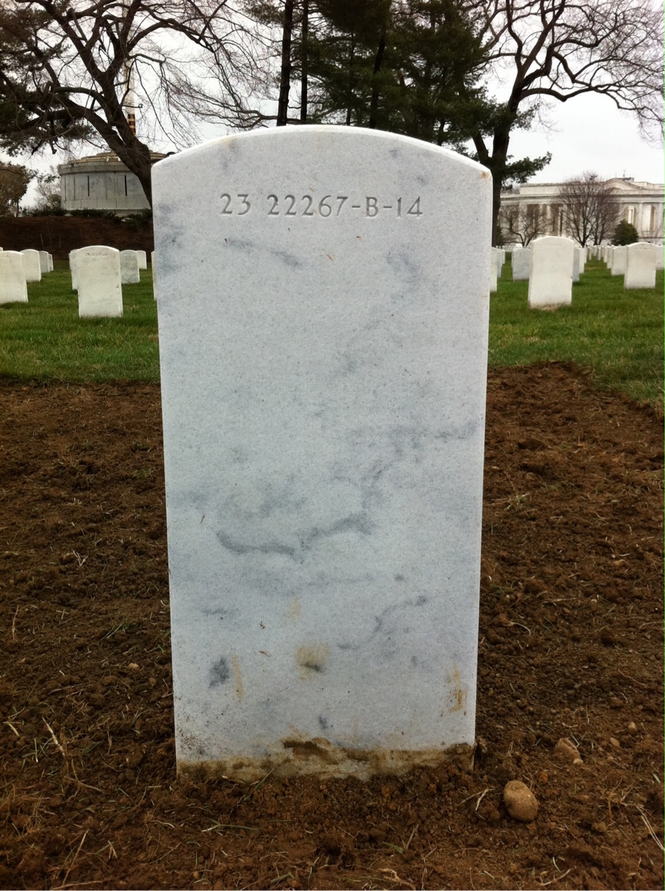 Back of headstone — Vincent L Thomas