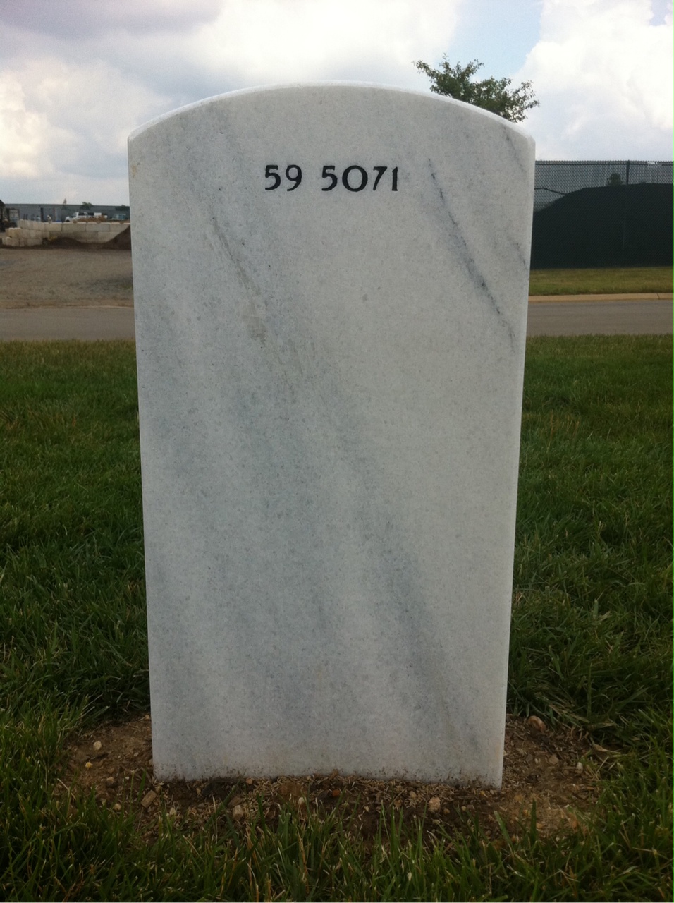 Back of headstone — Charles Walter Sullivan