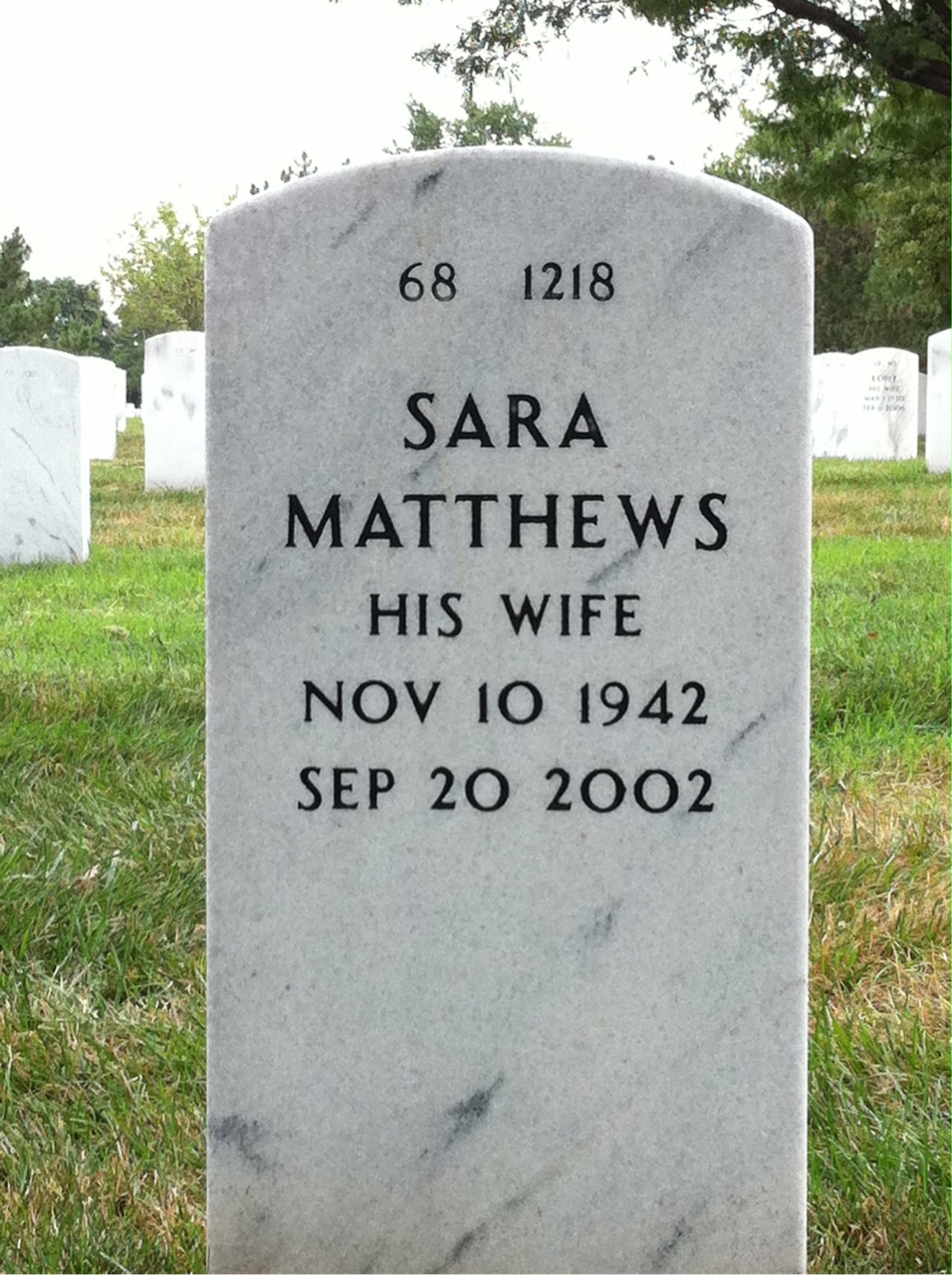 Back of headstone — Roy Hammesfahr