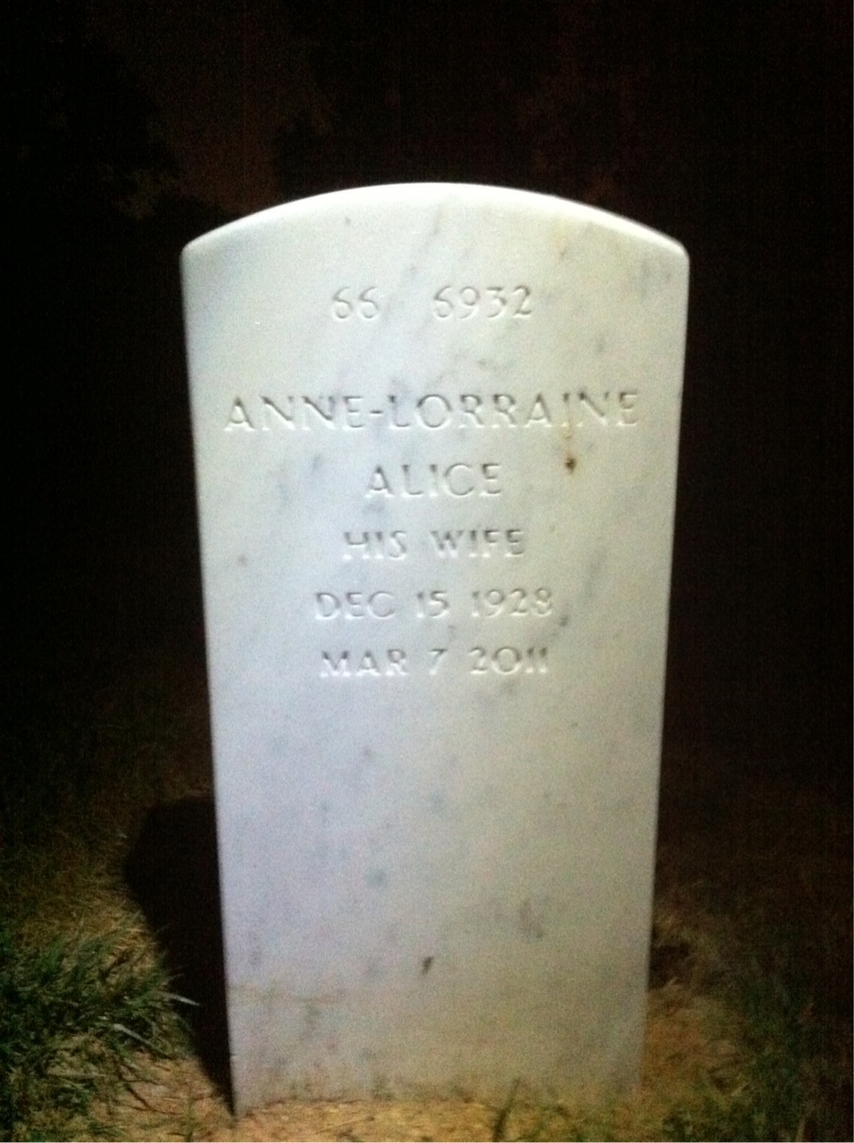Back of headstone — Eugene Britton