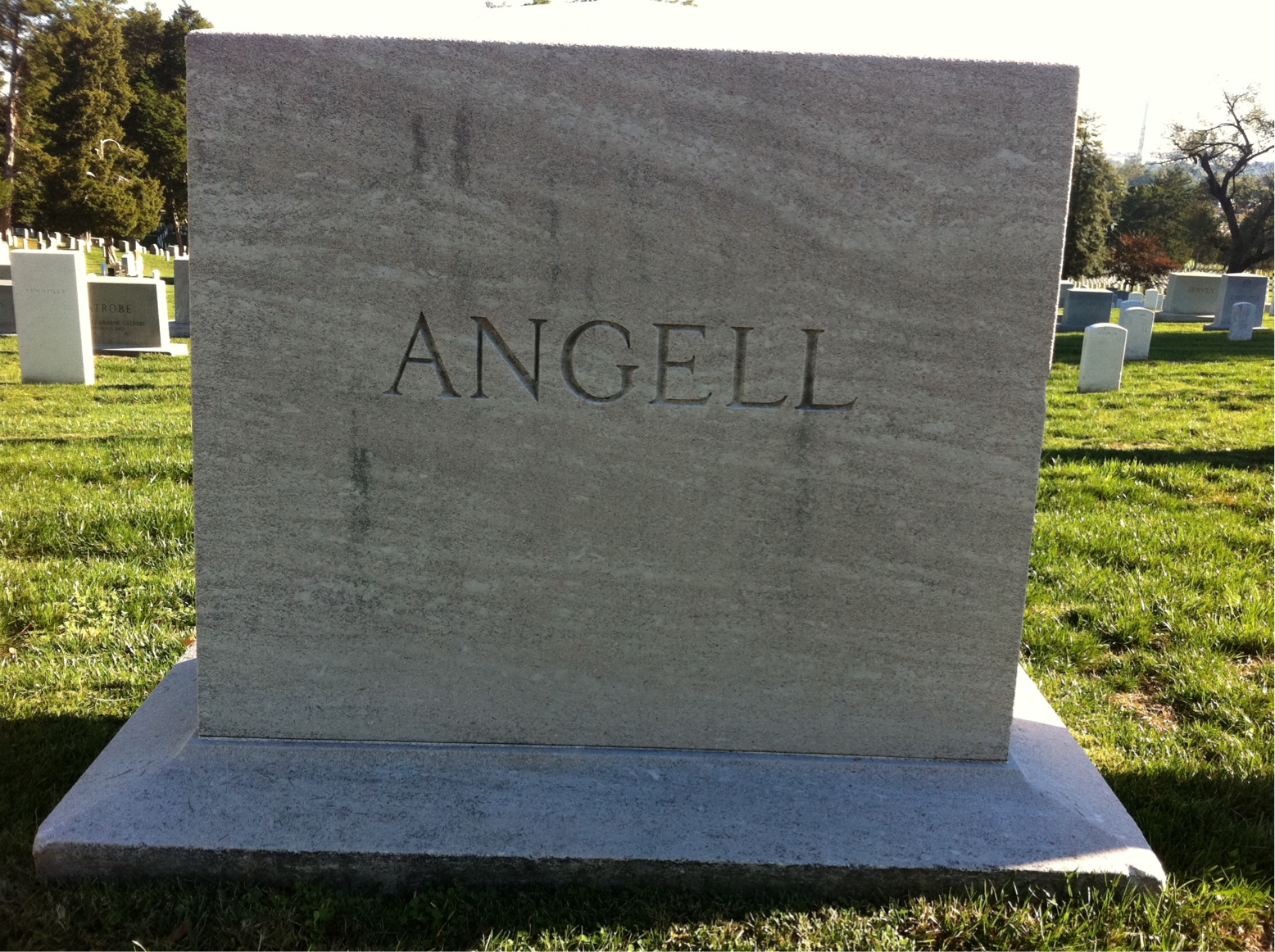Back of headstone — Henry Angell