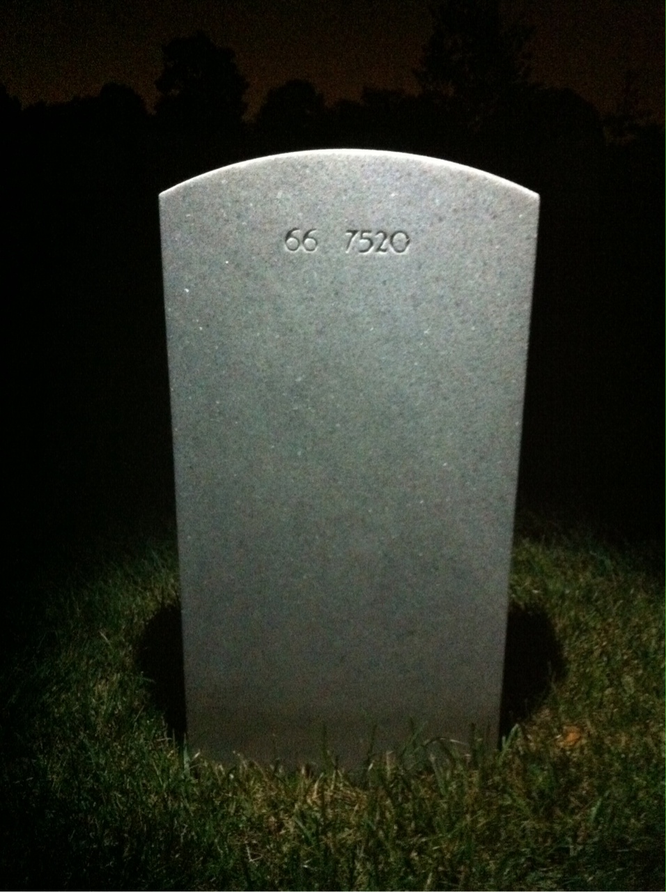 Back of headstone — Trenton John Nicolai
