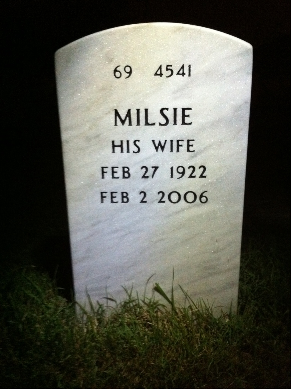 Back of headstone — William York