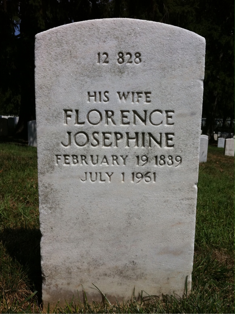 Back of headstone — Charles Mow