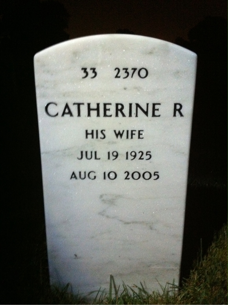 Back of headstone — David Bailey
