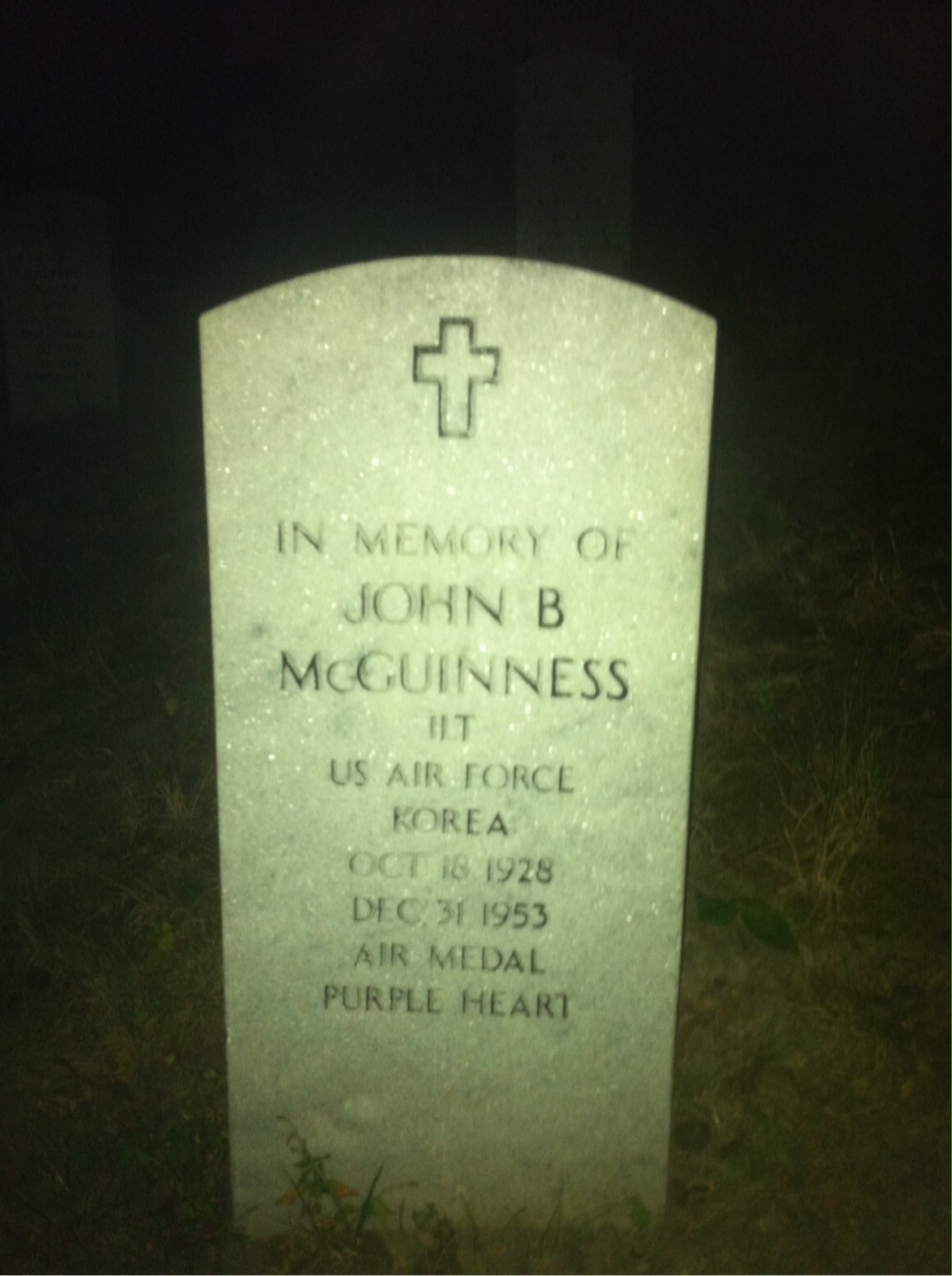 Headstone of John B McGuinness
