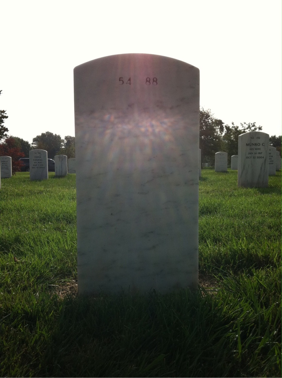 Back of headstone — Arlin Menager