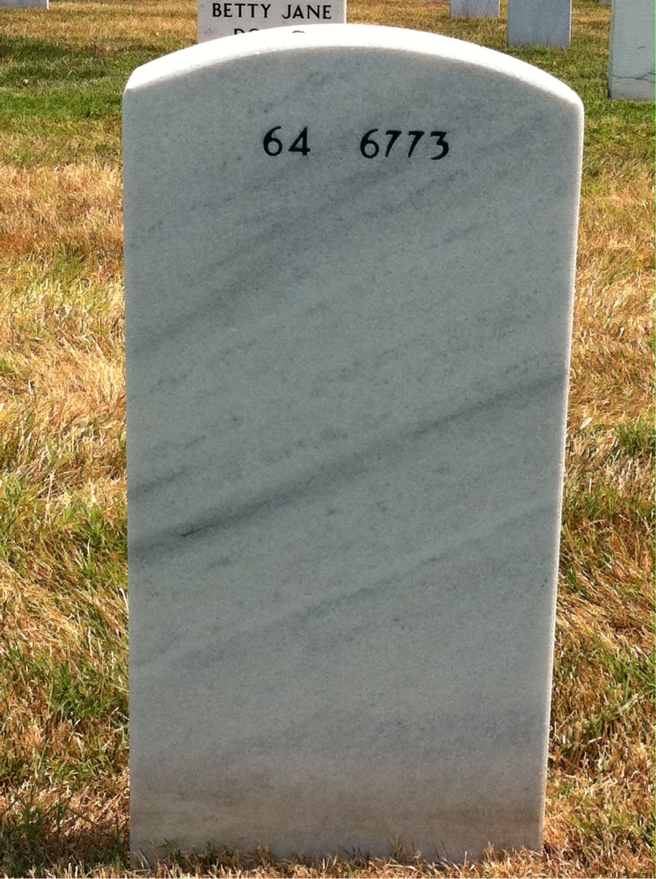 Back of headstone — Curtis White