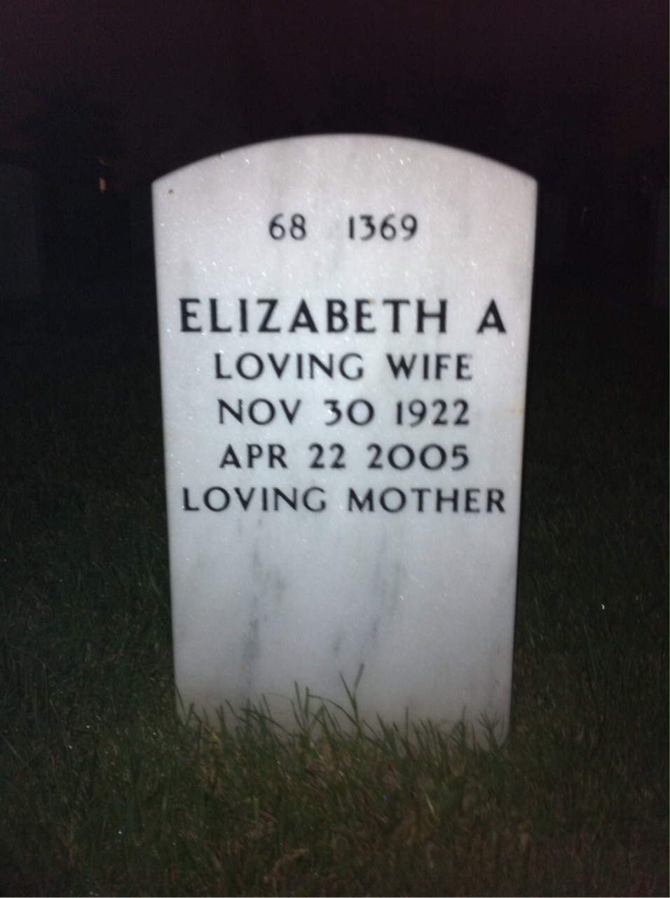 Back of headstone — William Amshey