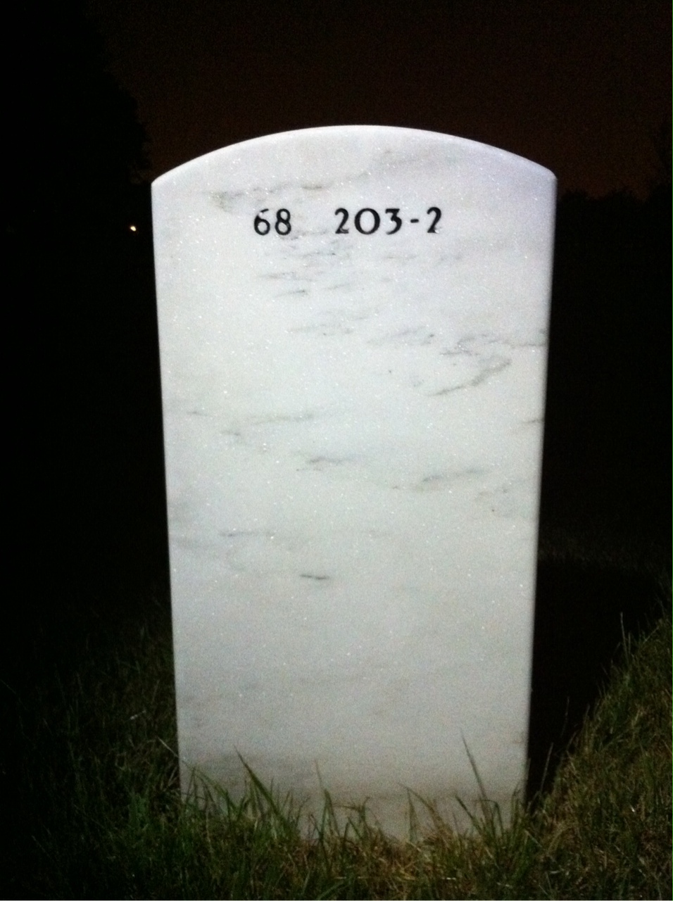 Back of headstone — Robert Colucci
