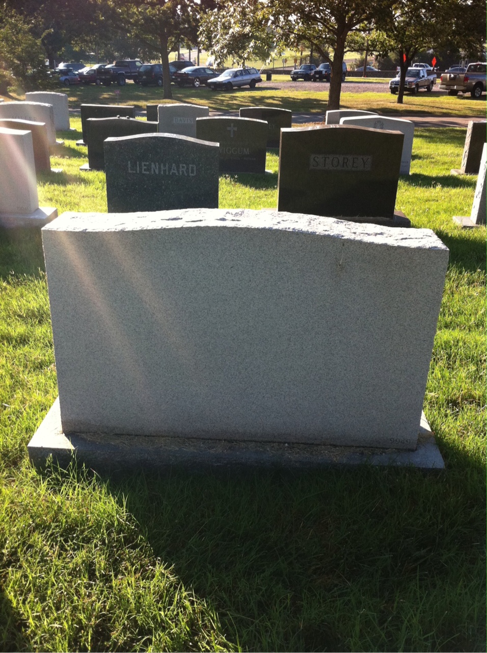 Back of headstone — Alice Baker