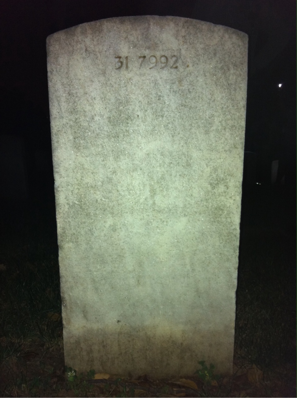 Back of headstone — Walter Wilber Vail