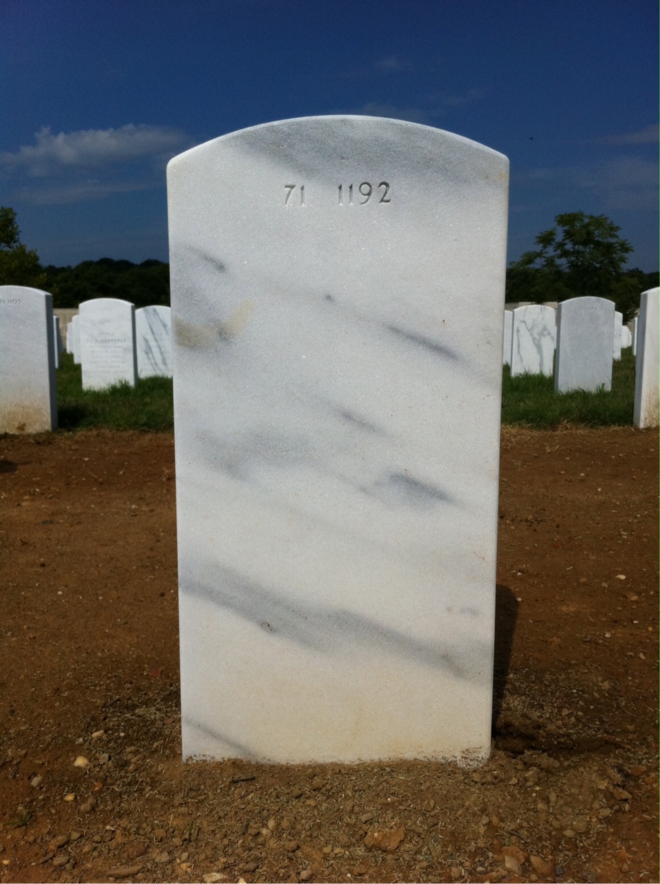 Back of headstone — Thomas Wesley Tipton