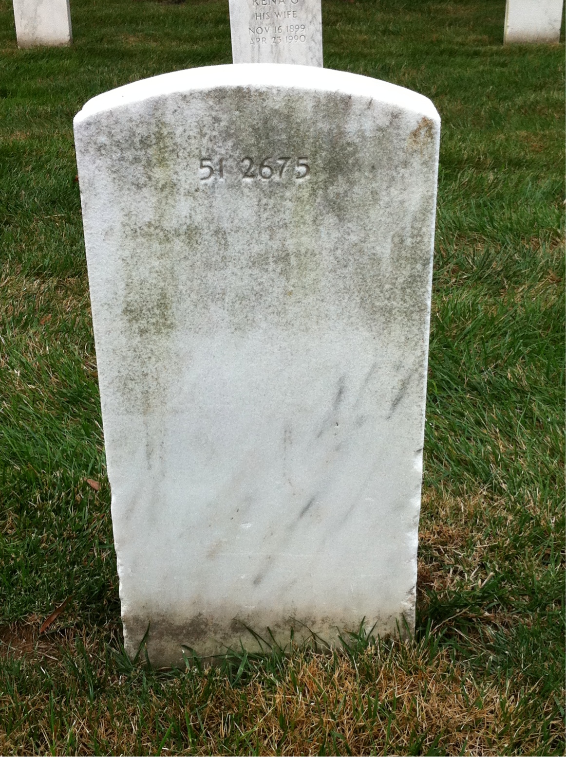 Back of headstone — Joseph Mulvihill