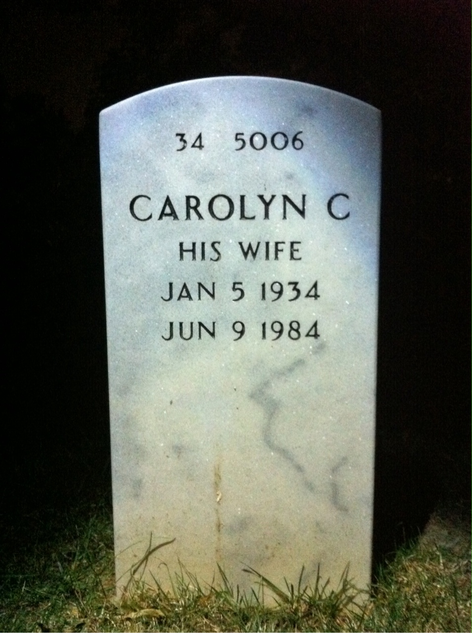 Back of headstone — Thomas Birge