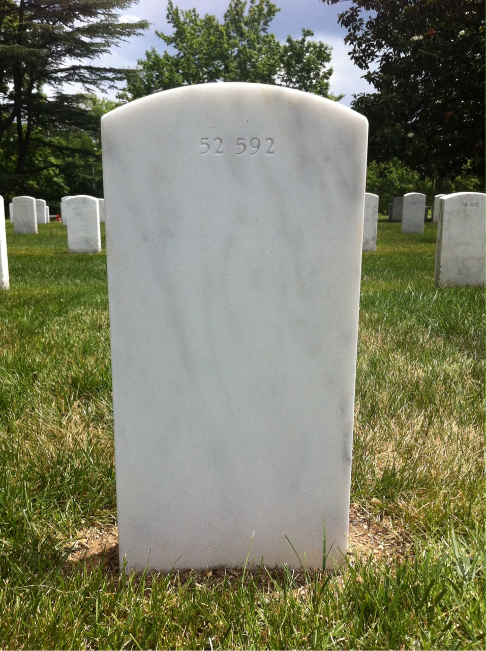 Back of headstone — William Barry Ward