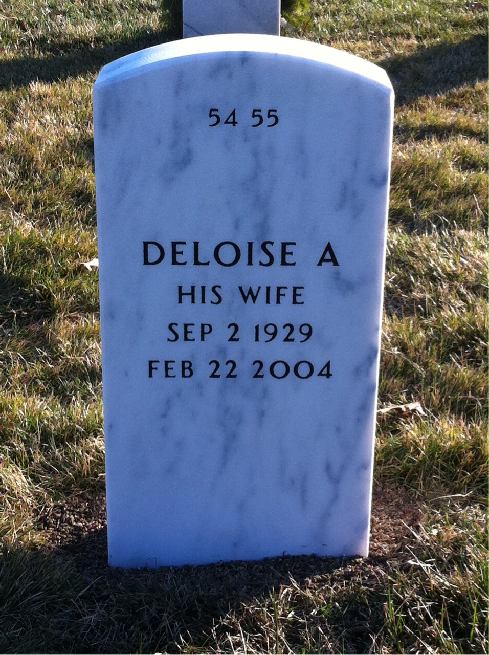 Back of headstone — Fred Smith