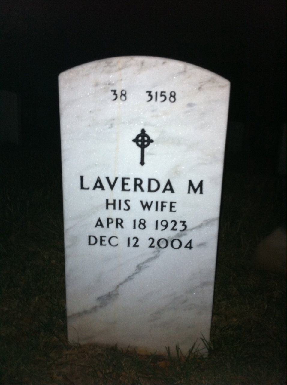 Back of headstone — Walter Calvert