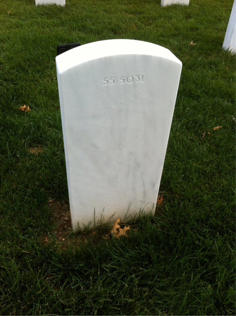 Back of headstone — Frederick Dale Vaow