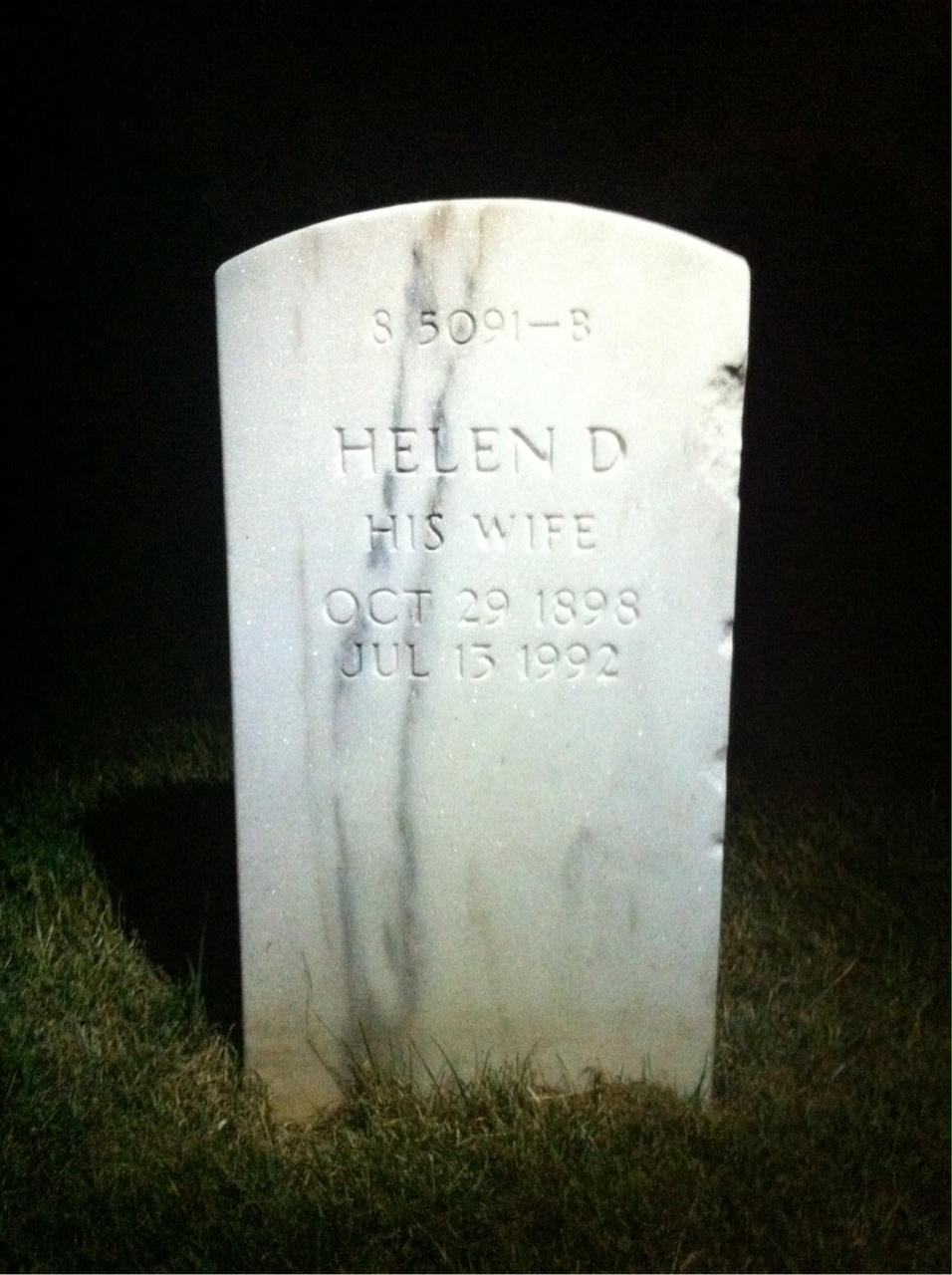 Back of headstone — Sheldon P Medbury