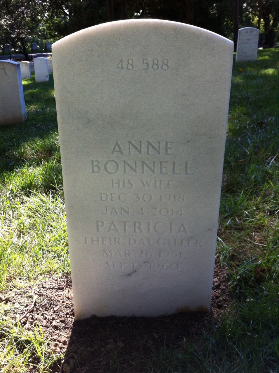 Back of headstone — Stanley Kerkering