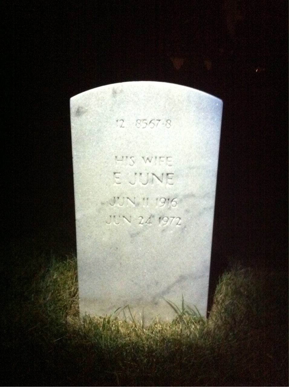 Back of headstone — E Morgan