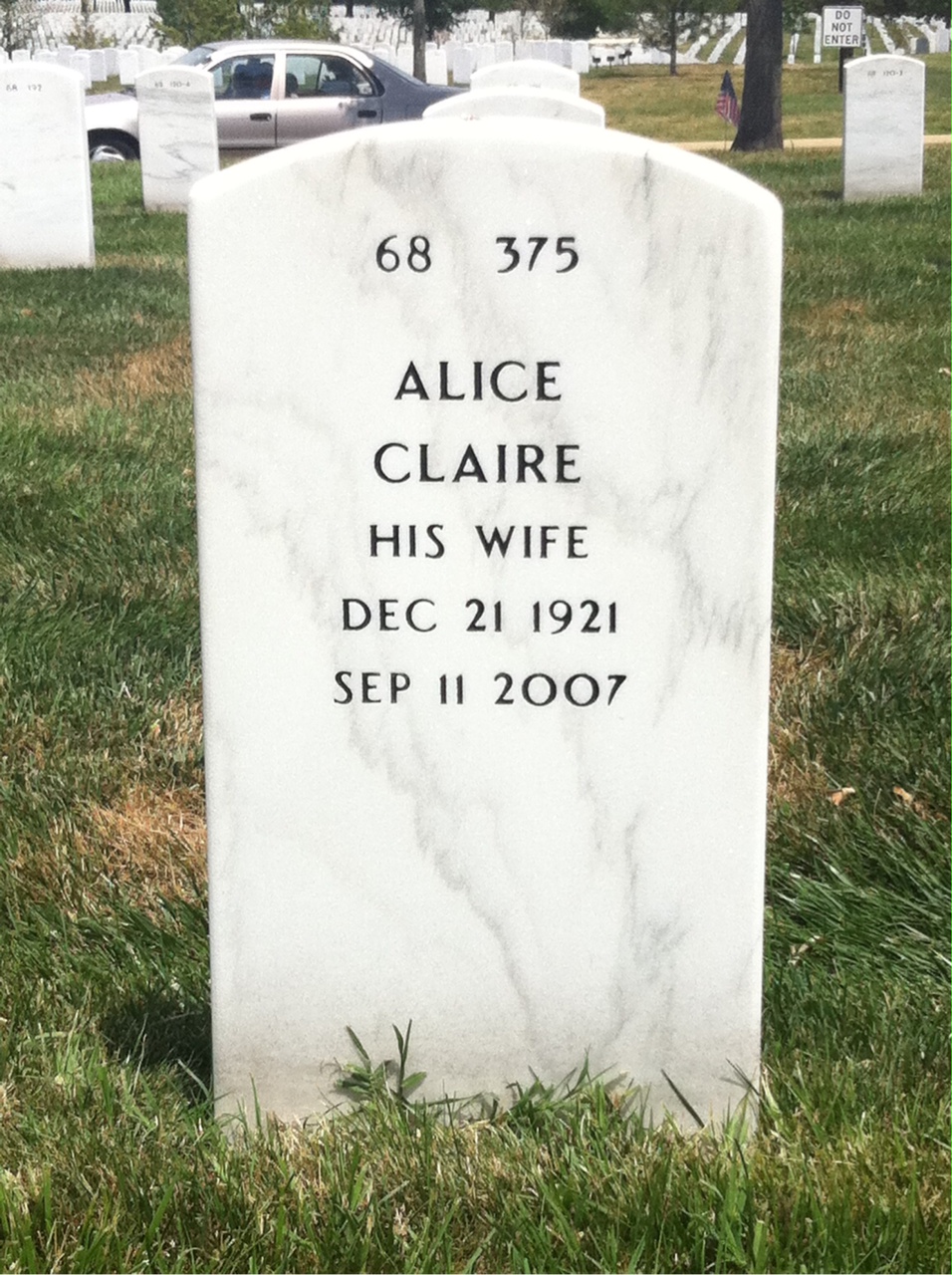 Back of headstone — Kenneth Whitescarver