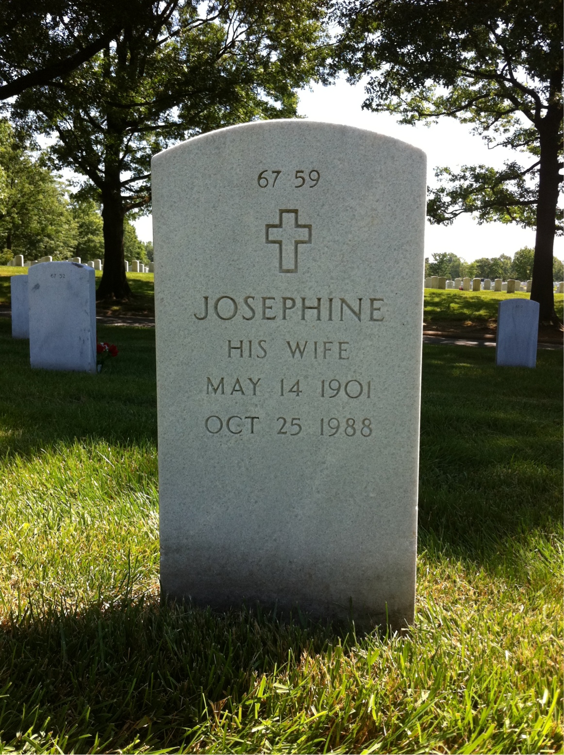 Back of headstone — William Doukas