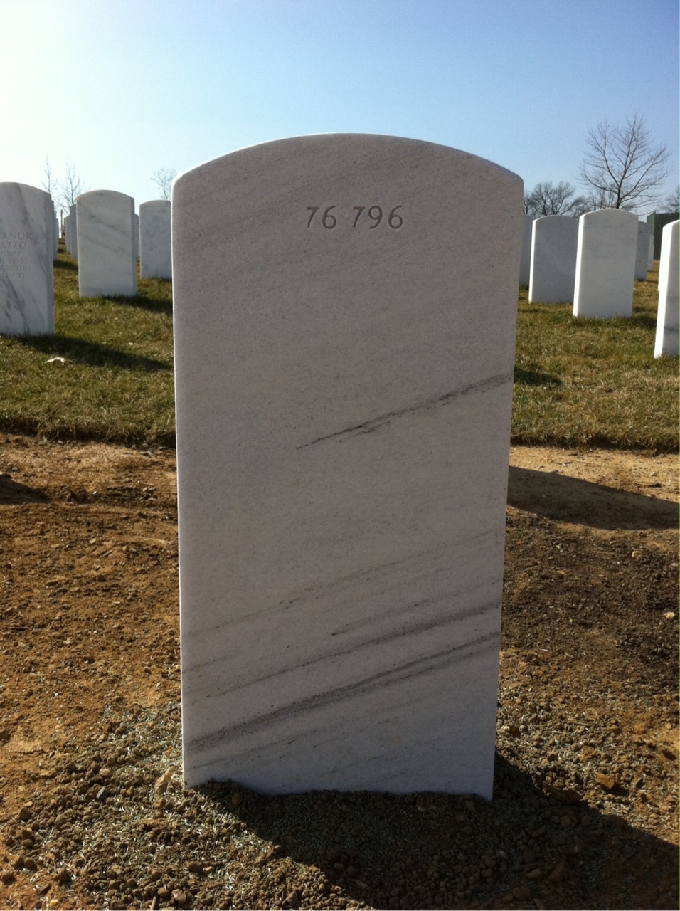 Back of headstone — Thomas J Lynch
