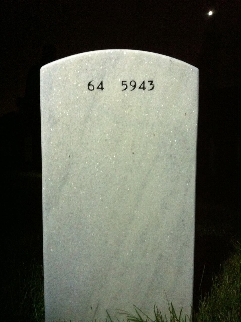 Back of headstone — William Pastore