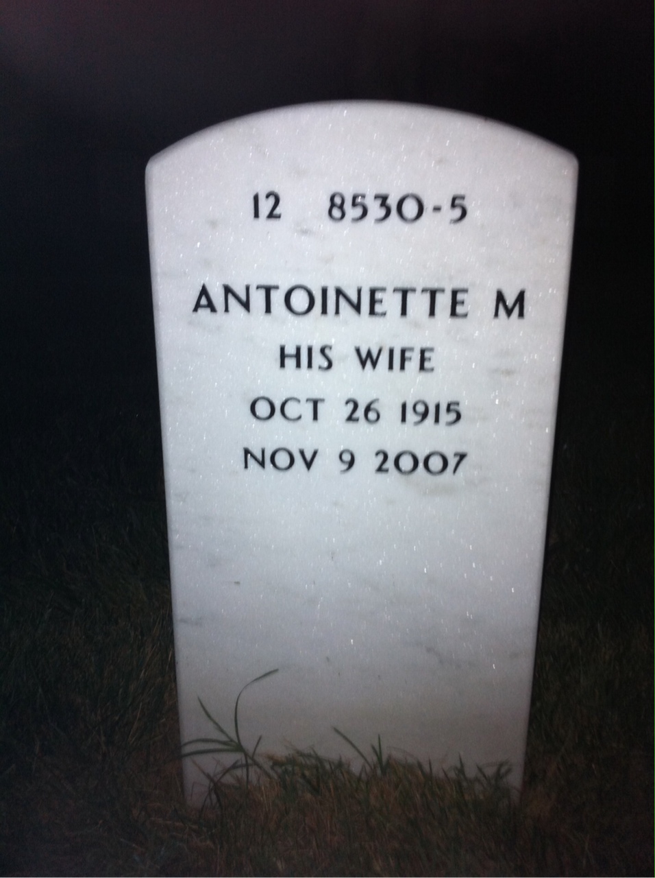 Back of headstone — Robert Garvey