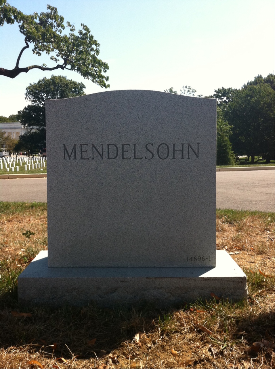 Back of headstone — Isador Mendelsohn