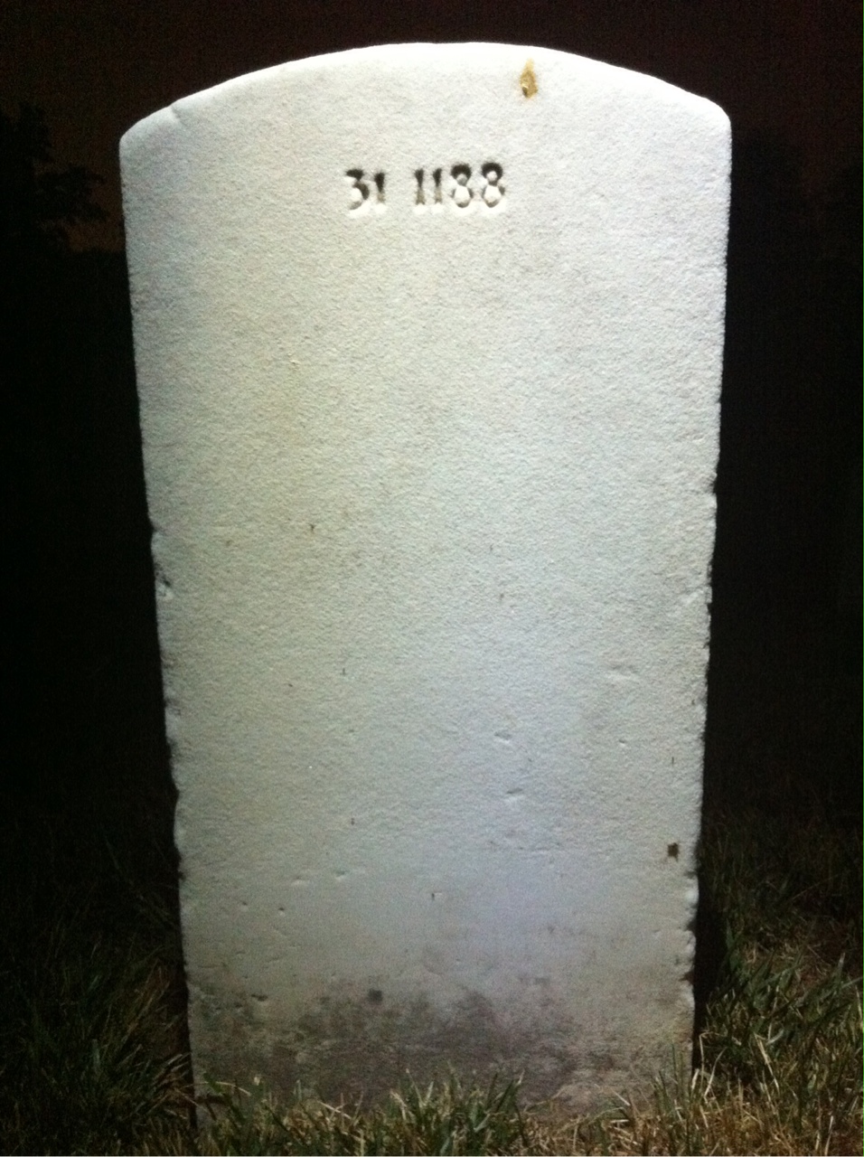 Back of headstone — Hugh Alexander Ridenour